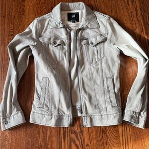 G-Star Light Gray Denim Jacket with Stud Accents